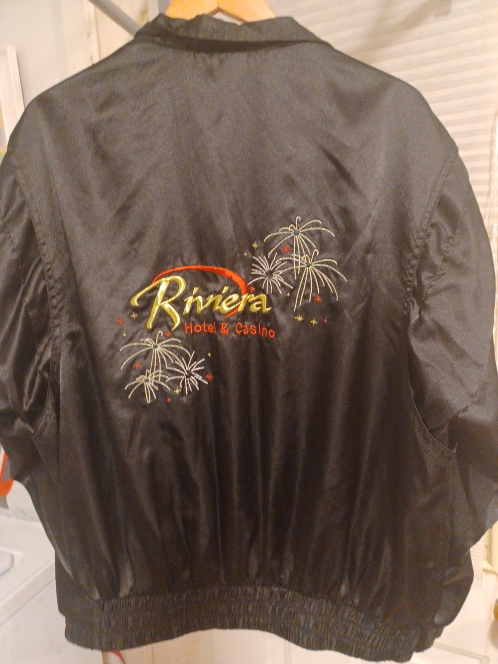 Vegas Vintage Riviera Hotel & Casino 90s Jacket Mens 2XL Black Bomber Logo